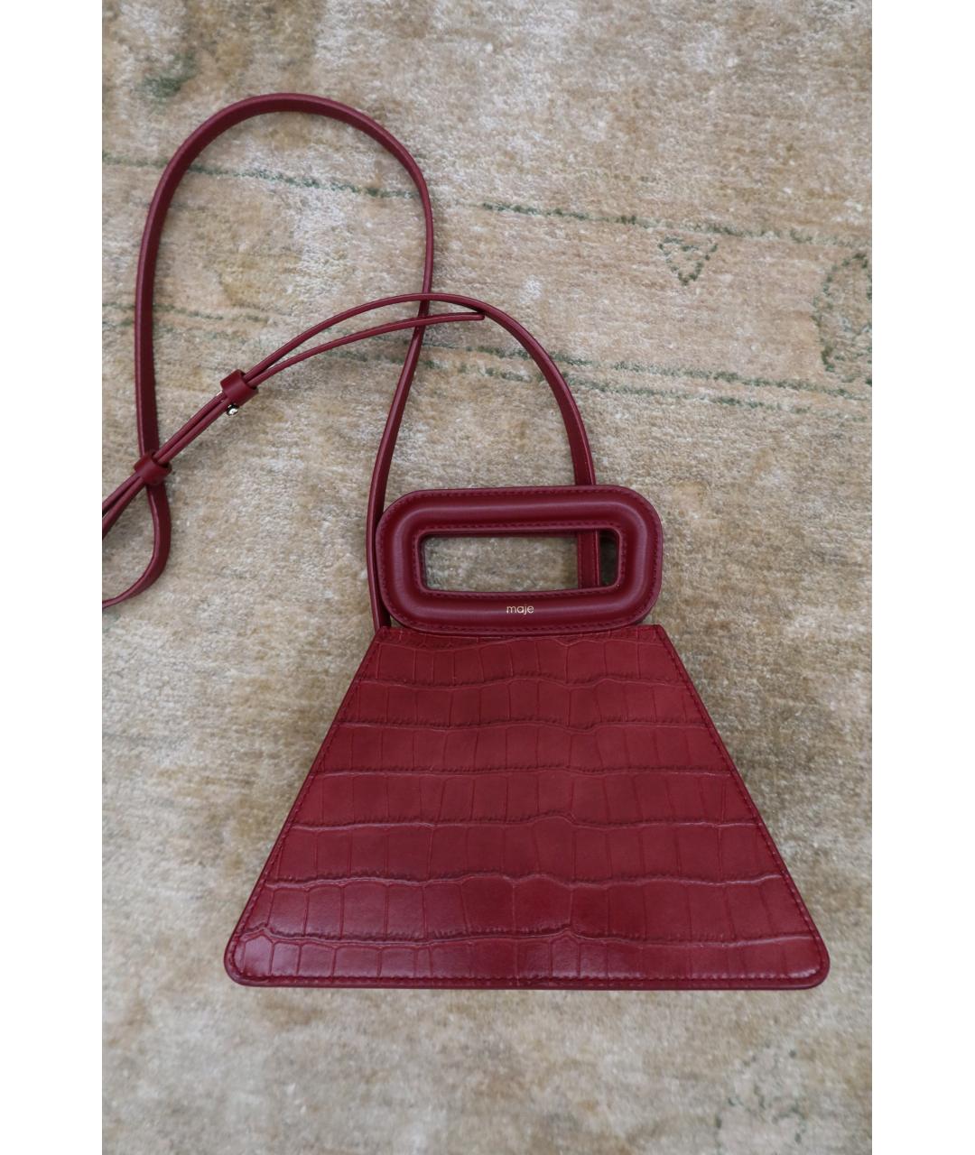 MAJE Красная кожаная сумка через плечо, фото 9