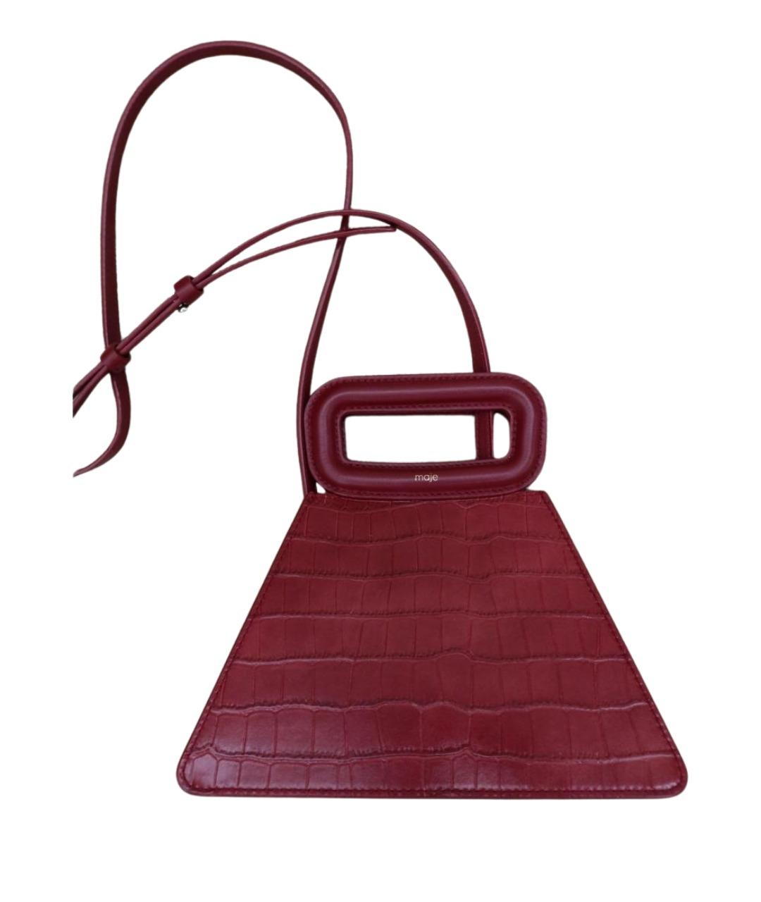 MAJE Красная кожаная сумка через плечо, фото 1