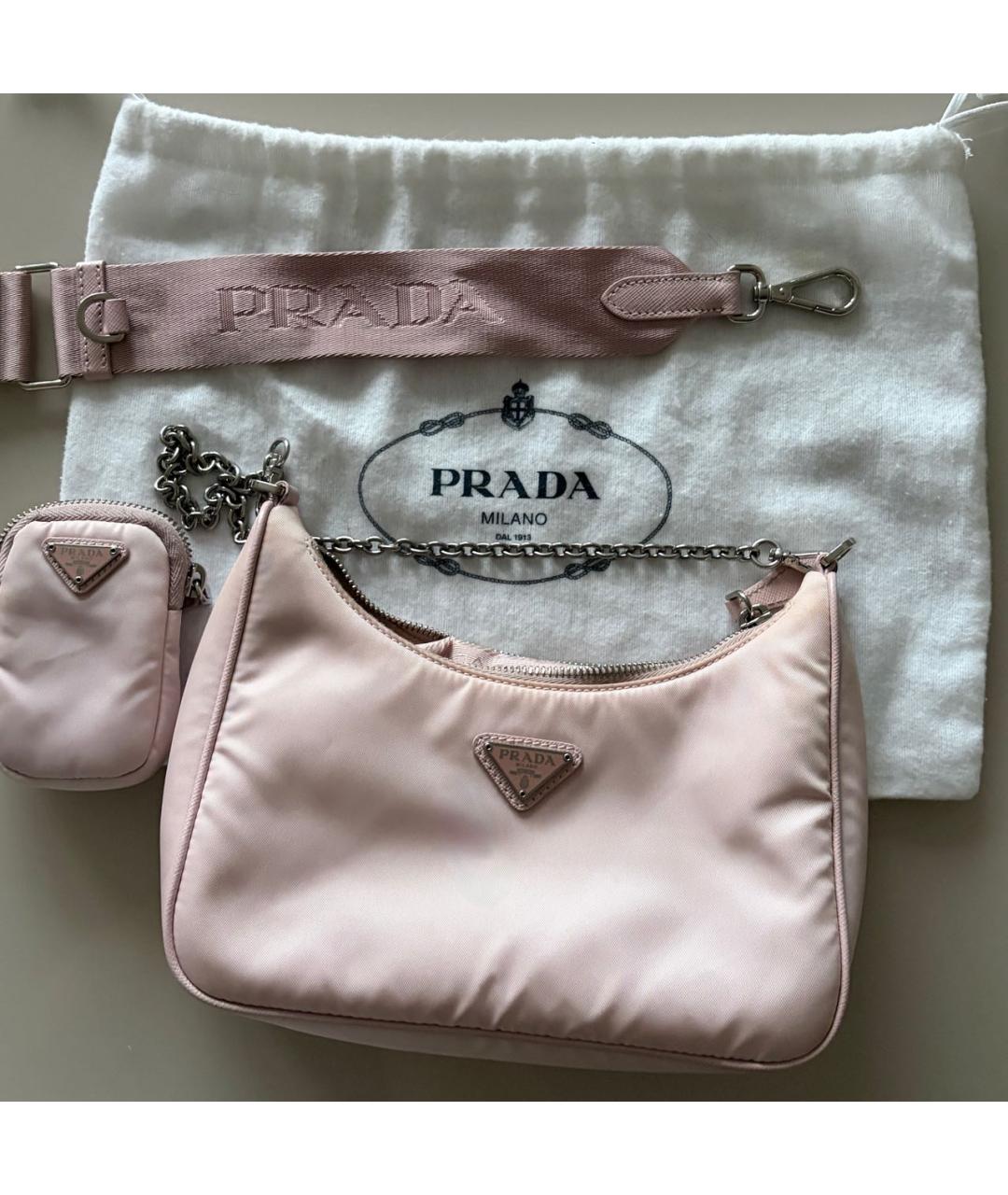 PRADA Розовая сумка через плечо, фото 4