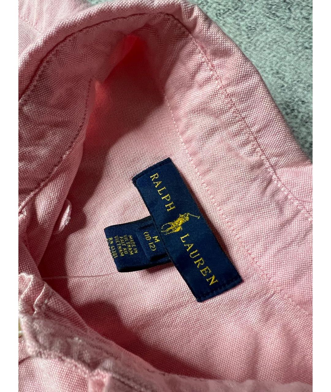 RALPH LAUREN Розовая хлопковая детская рубашка, фото 5