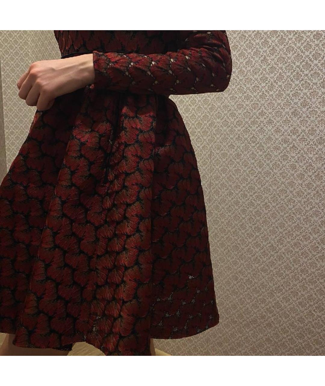 MAJE Бордовое полиэстеровое коктейльное платье, фото 8