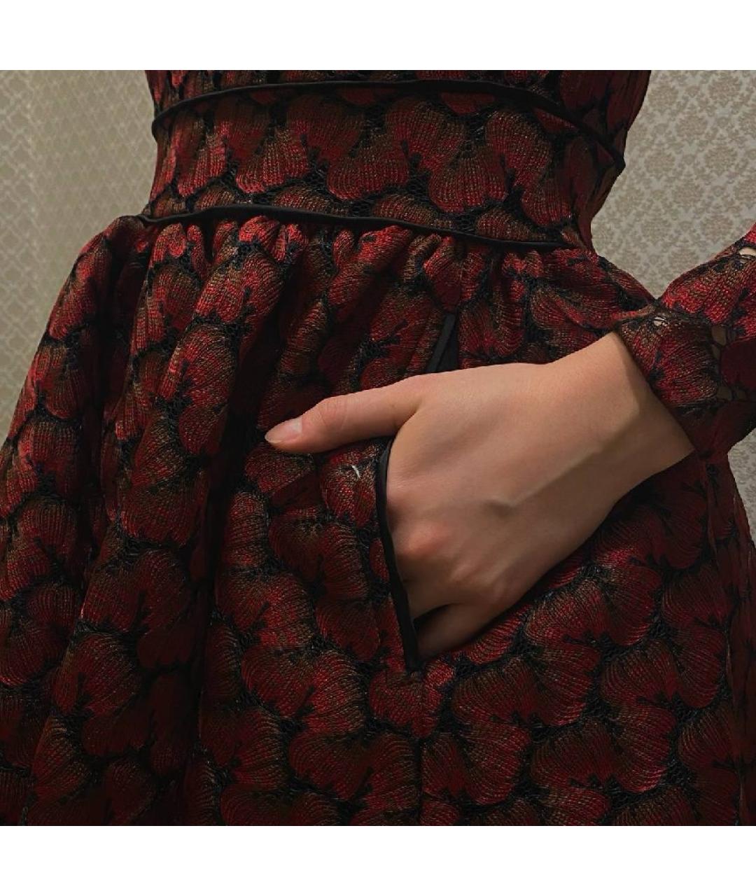 MAJE Бордовое полиэстеровое коктейльное платье, фото 6