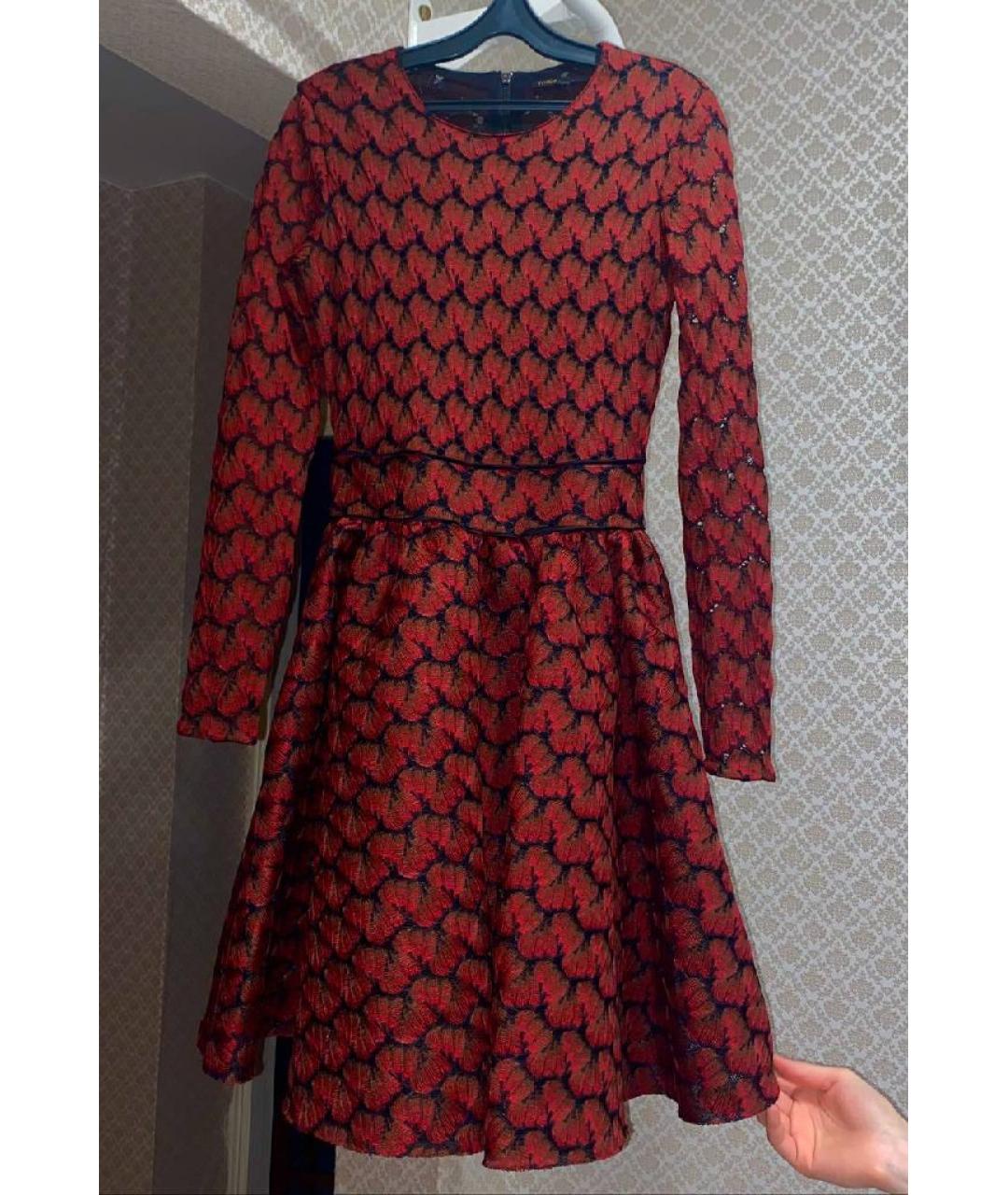MAJE Бордовое полиэстеровое коктейльное платье, фото 10