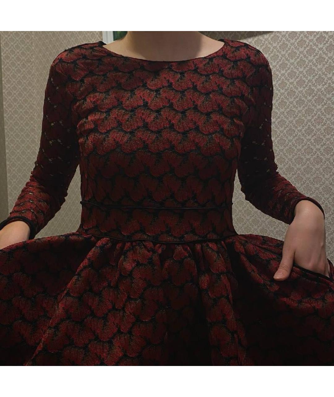 MAJE Бордовое полиэстеровое коктейльное платье, фото 7