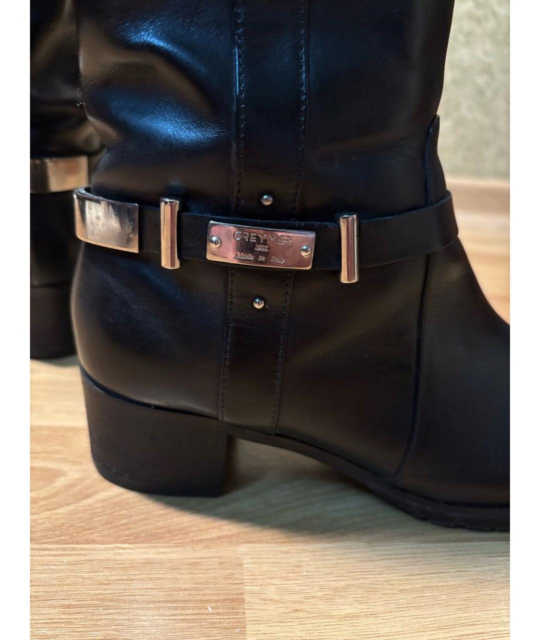 GREY MER Черные кожаные сапоги, фото 8
