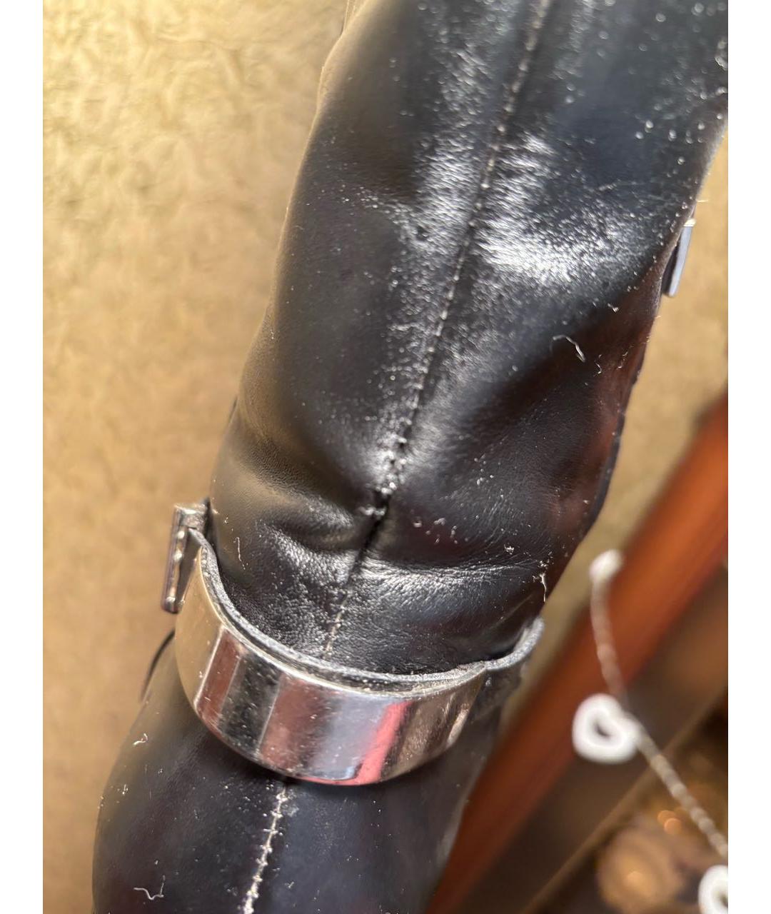 GREY MER Черные кожаные сапоги, фото 7