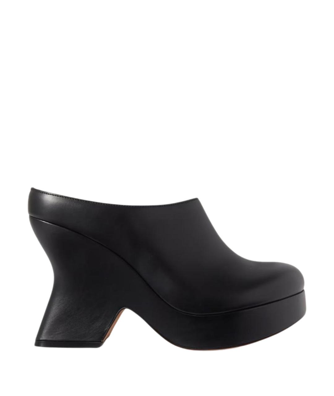 LOEWE Черные кожаные сабо, фото 1