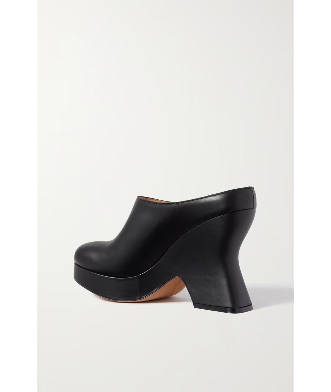 LOEWE Черные кожаные сабо, фото 3