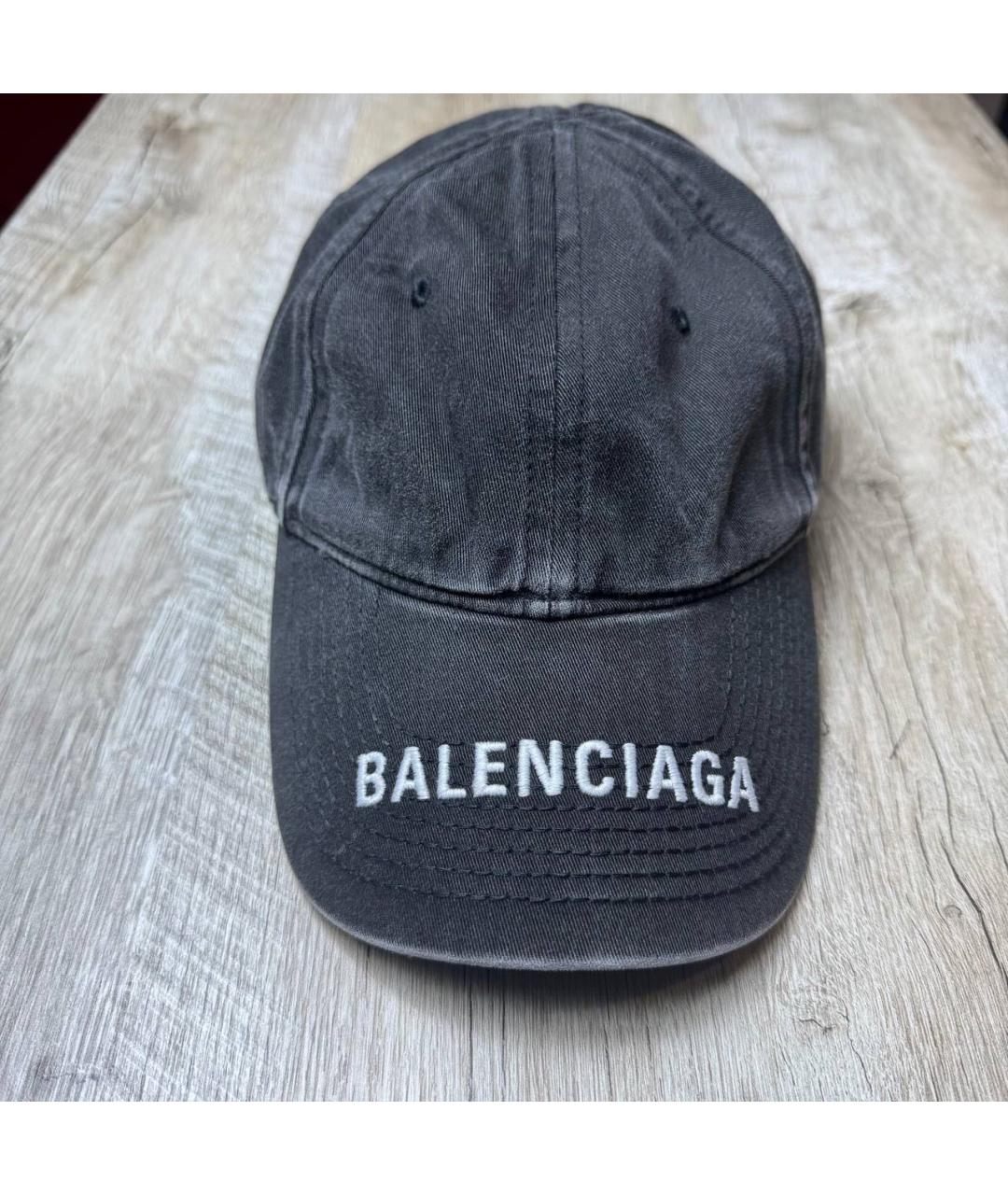 BALENCIAGA Антрацитовая хлопковая кепка/бейсболка, фото 4