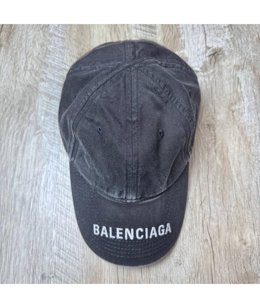 BALENCIAGA Антрацитовая хлопковая кепка/бейсболка, фото 7
