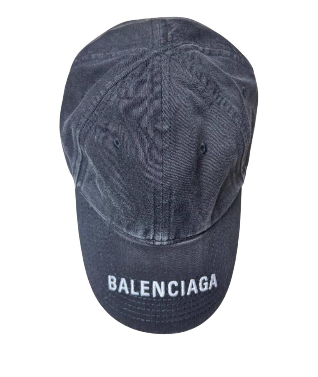 BALENCIAGA Антрацитовая хлопковая кепка/бейсболка, фото 1