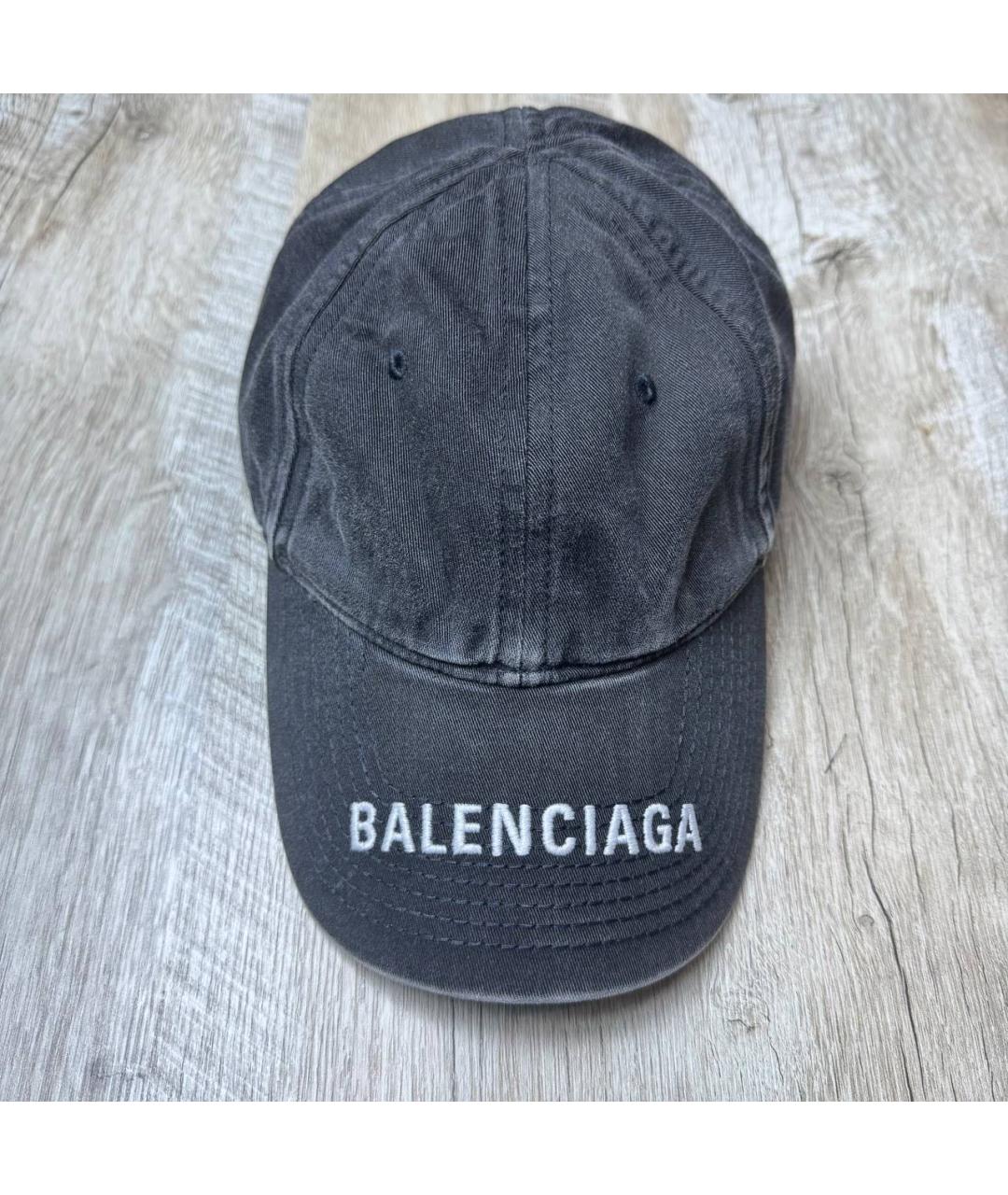 BALENCIAGA Антрацитовая хлопковая кепка/бейсболка, фото 2
