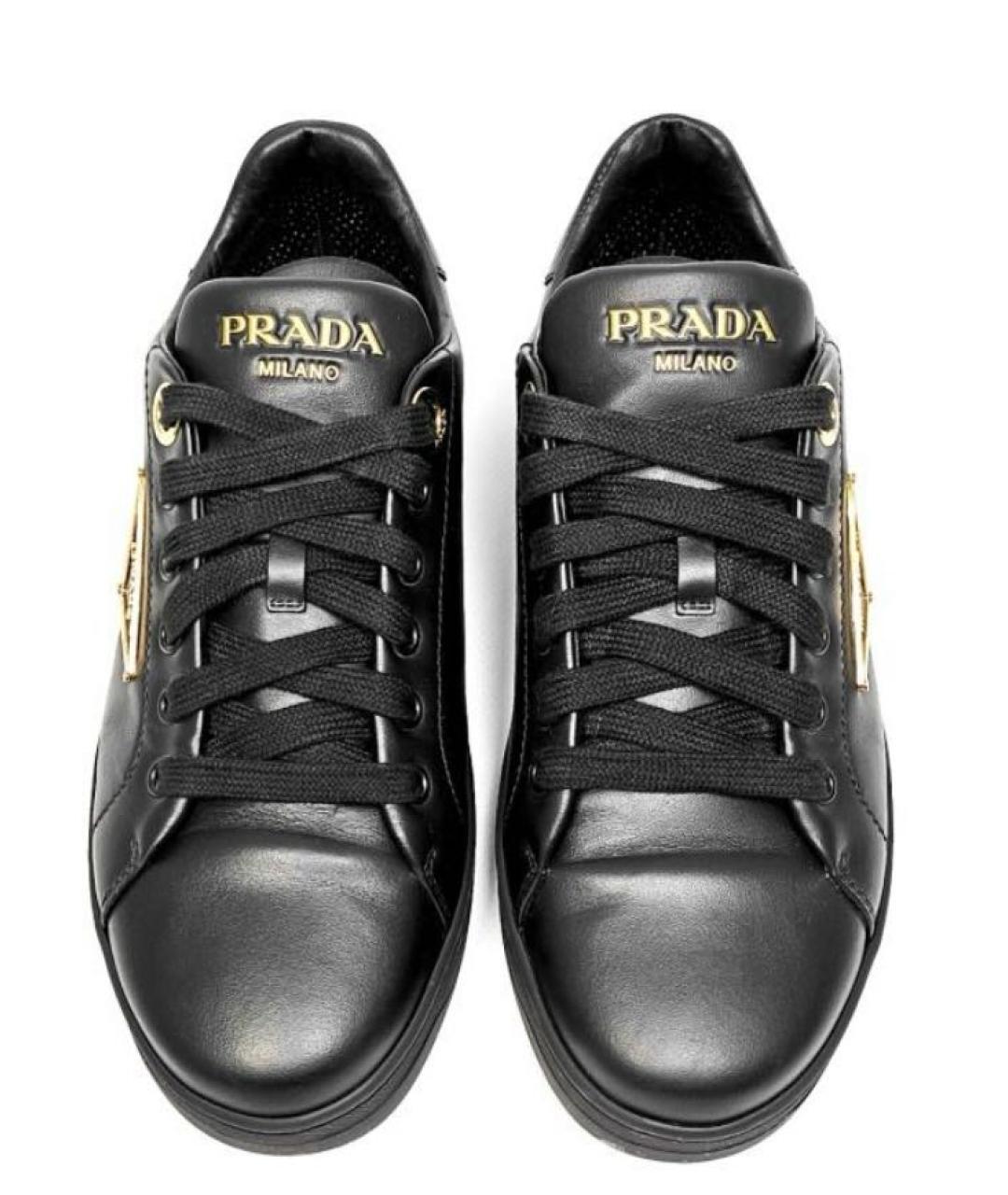 PRADA Черные кожаные кеды, фото 9