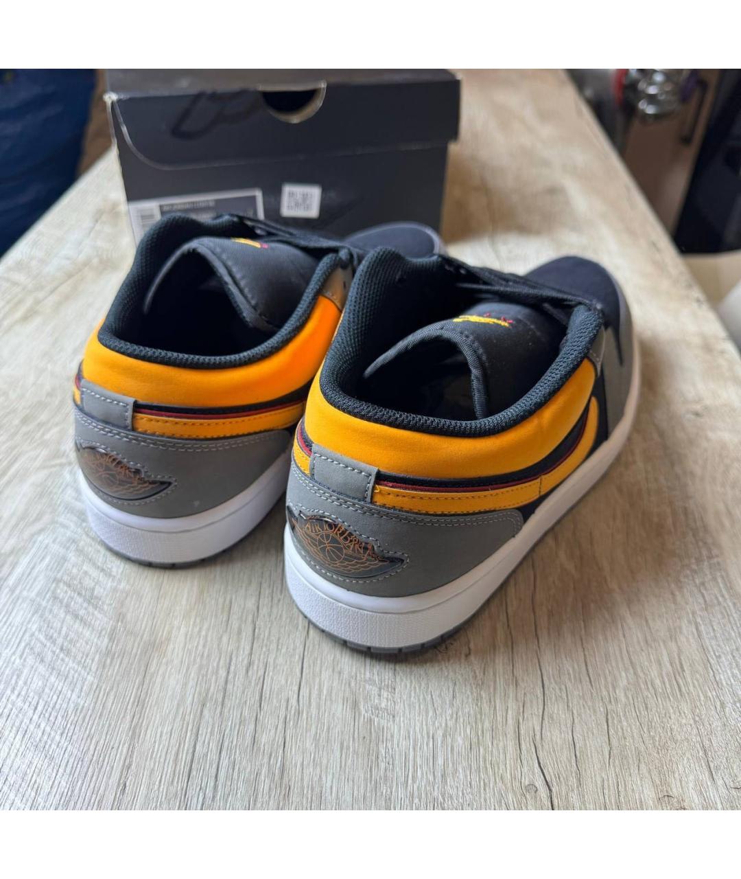 JORDAN Серые кожаные низкие кроссовки / кеды, фото 4