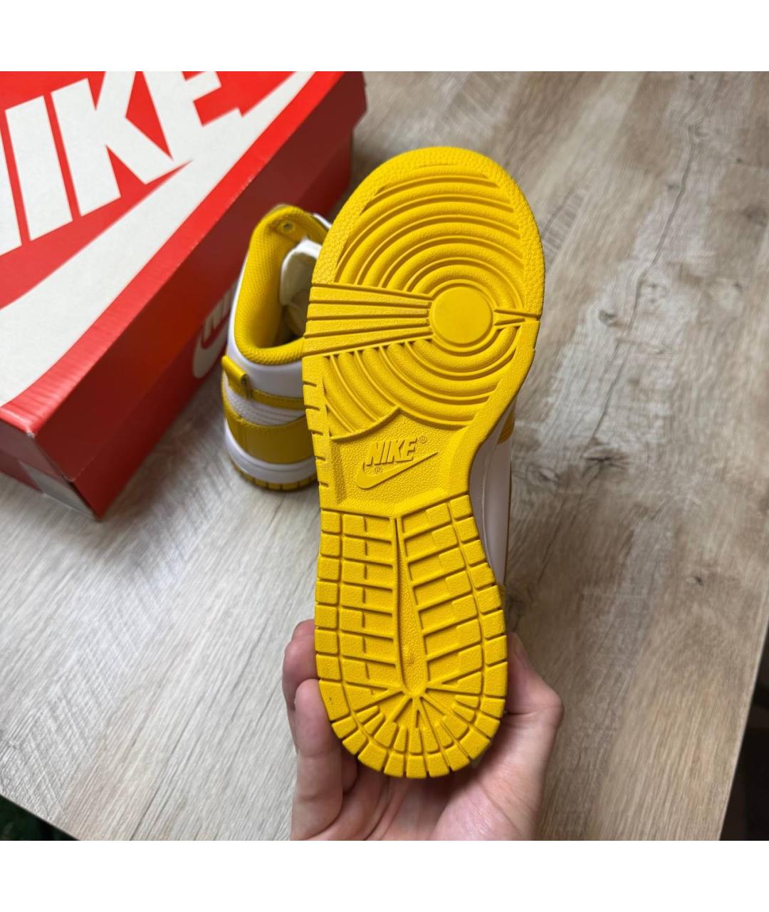 NIKE Желтые кожаные кроссовки, фото 6