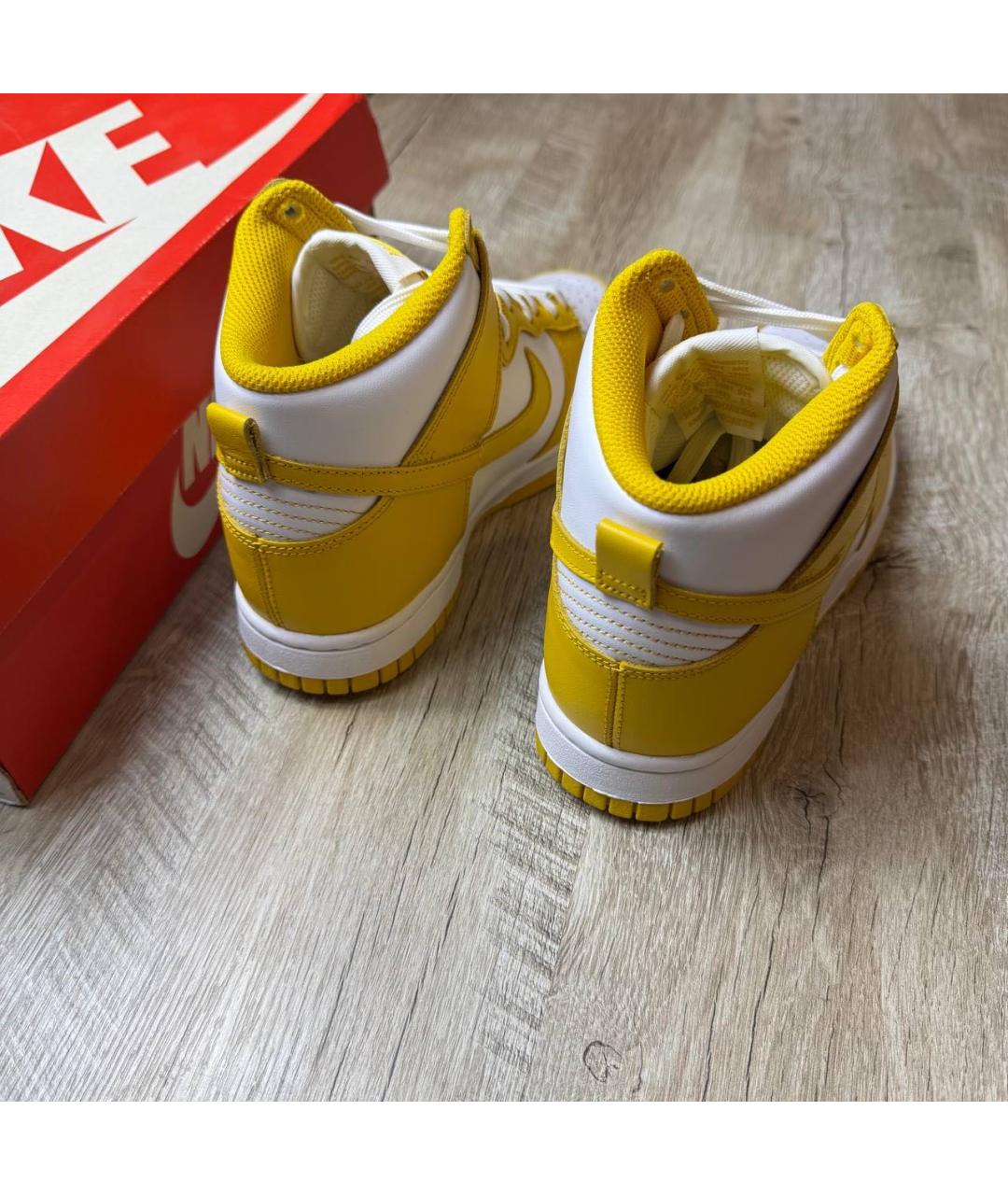 NIKE Желтые кожаные кроссовки, фото 5