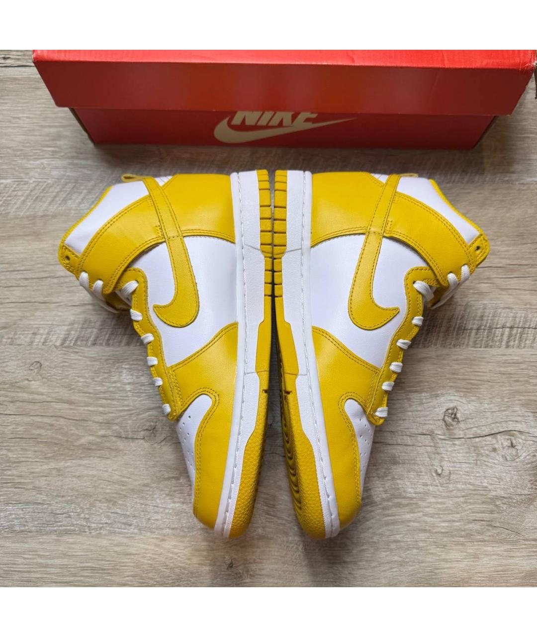 NIKE Желтые кожаные кроссовки, фото 4