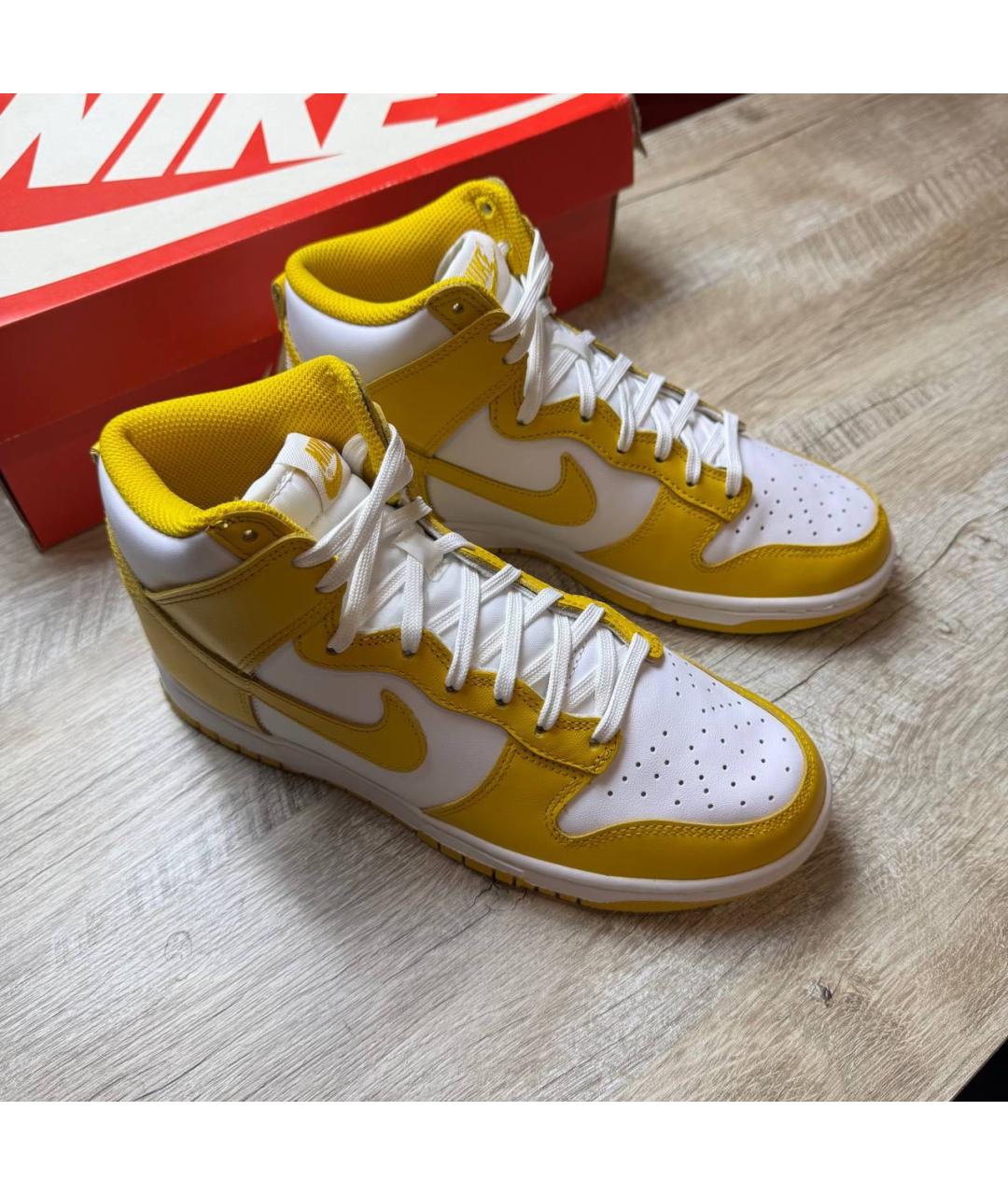 NIKE Желтые кожаные кроссовки, фото 2