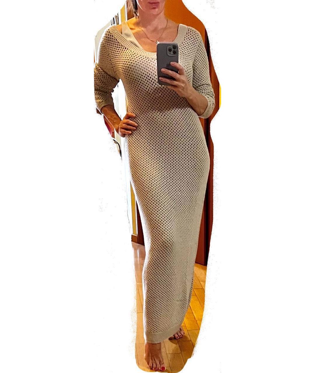 BRUNELLO CUCINELLI Бежевое кашемировое платье, фото 6