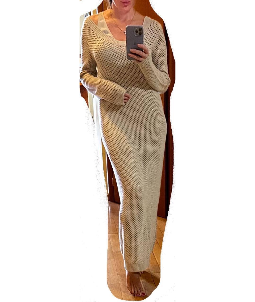 BRUNELLO CUCINELLI Бежевое кашемировое платье, фото 7