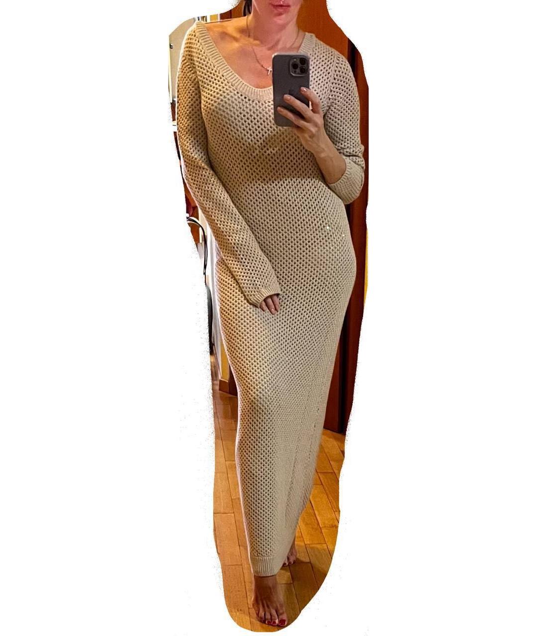 BRUNELLO CUCINELLI Бежевое кашемировое платье, фото 5