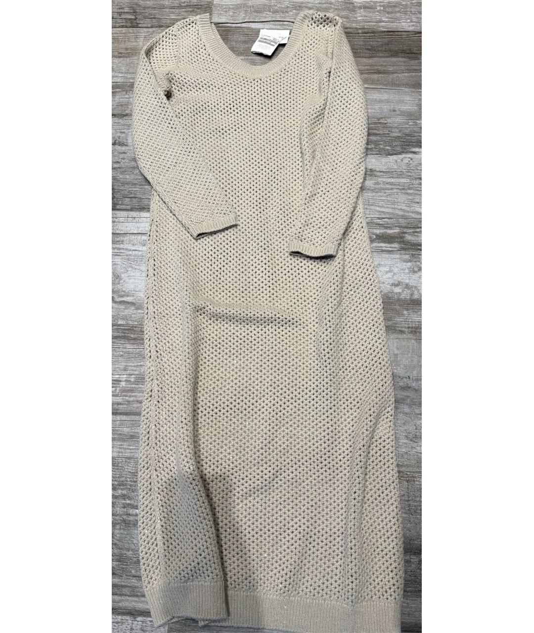 BRUNELLO CUCINELLI Бежевое кашемировое платье, фото 4