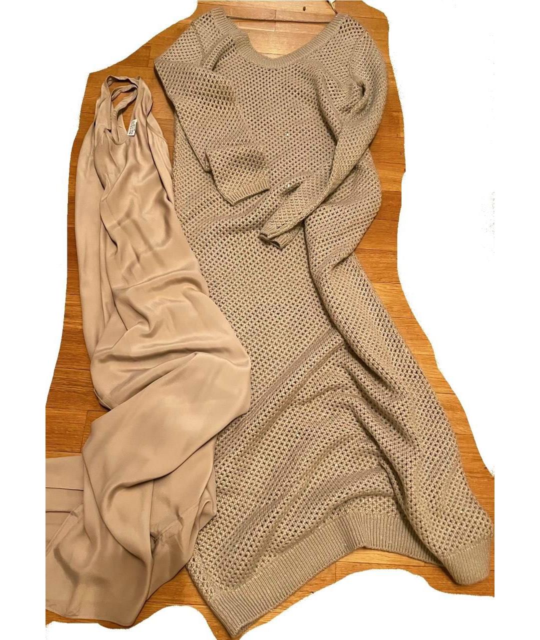 BRUNELLO CUCINELLI Бежевое кашемировое платье, фото 2