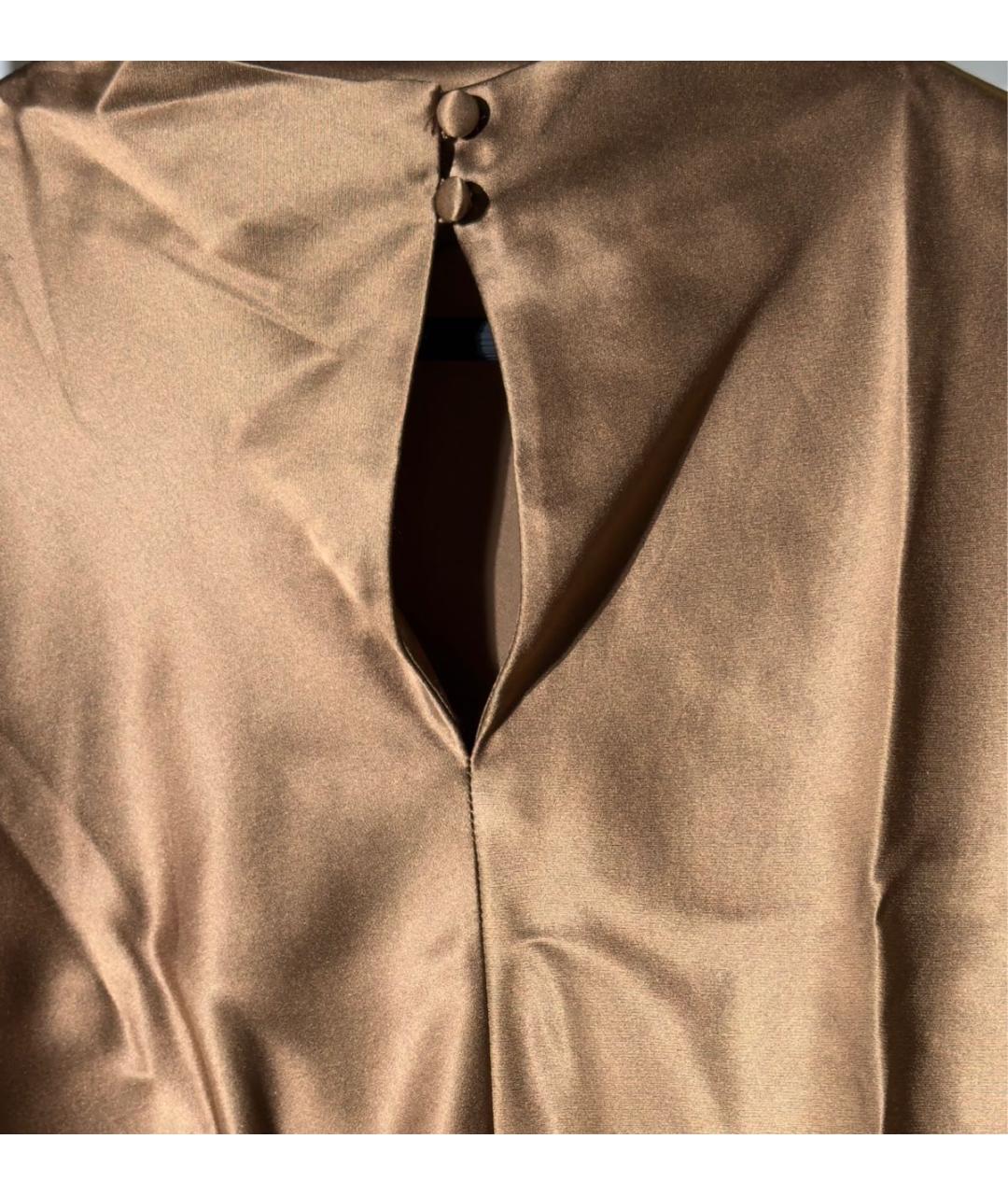 RALPH LAUREN PURPLE LABEL Коричневая шелковая блузы, фото 7