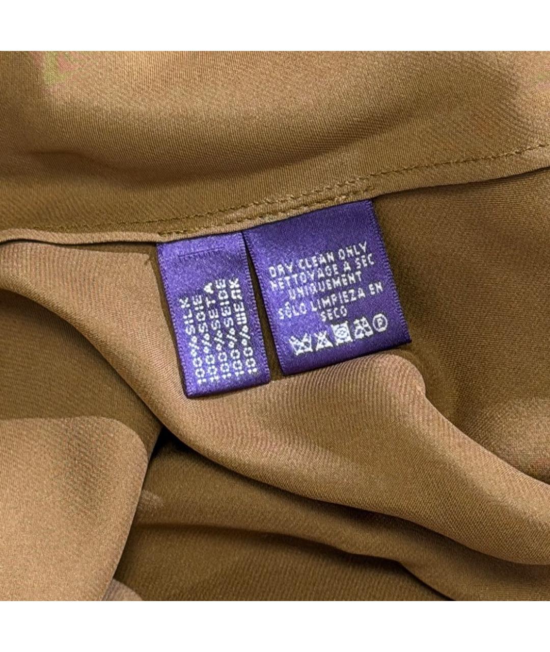 RALPH LAUREN PURPLE LABEL Коричневая шелковая блузы, фото 6