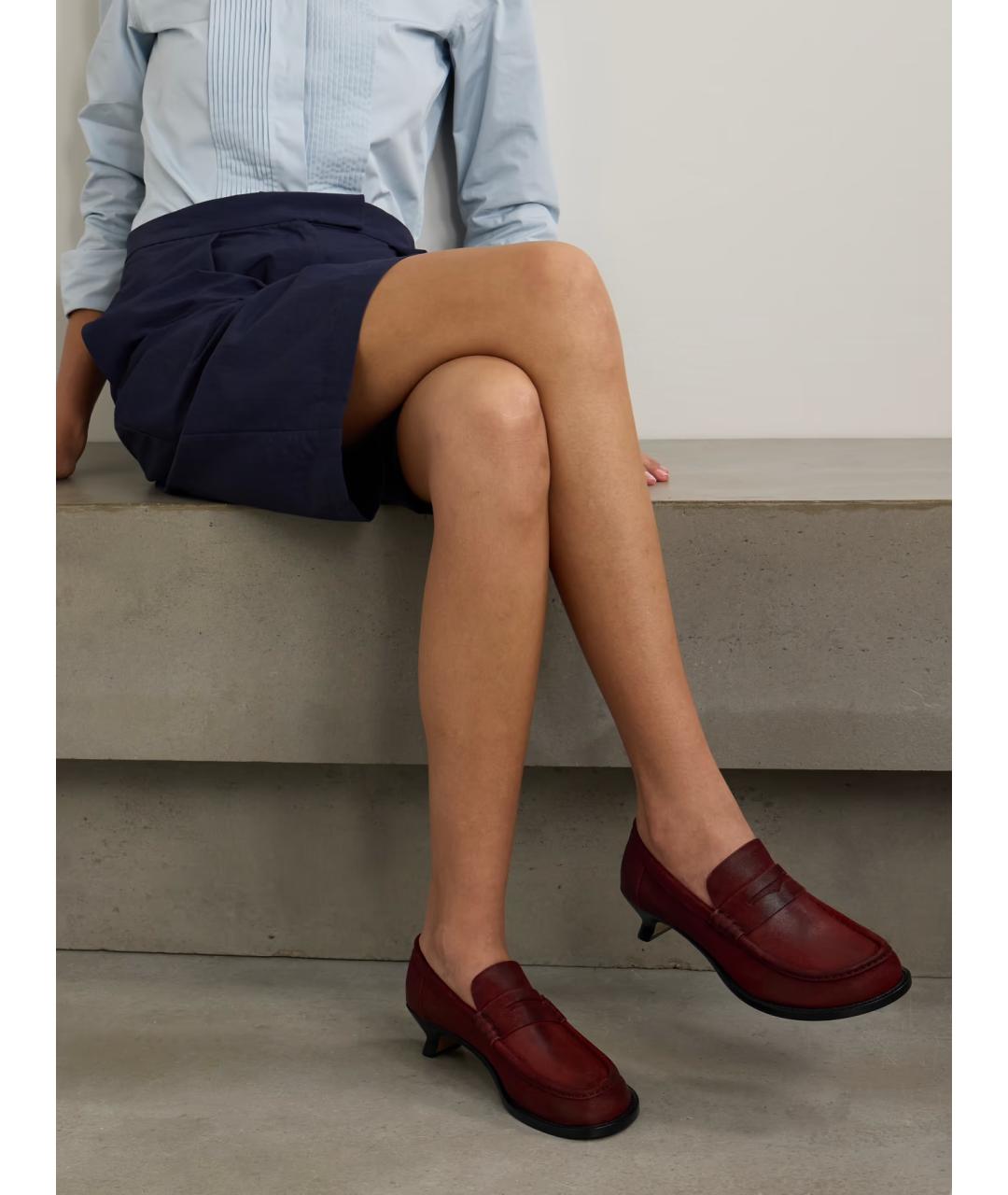 LOEWE Красные кожаные туфли, фото 2