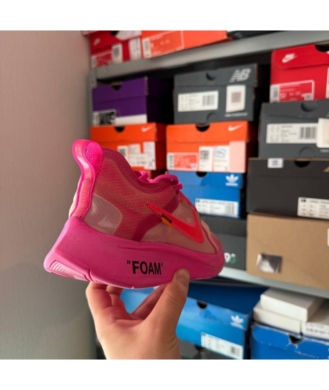 NIKE X OFF-WHITE Розовые низкие кроссовки / кеды, фото 4