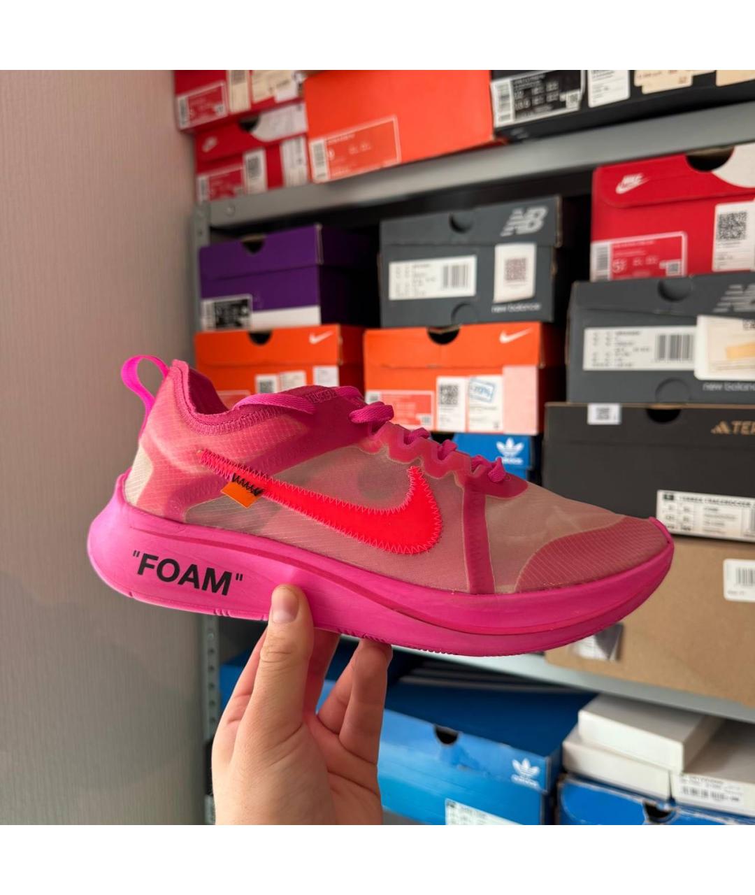 NIKE X OFF-WHITE Розовые низкие кроссовки / кеды, фото 2