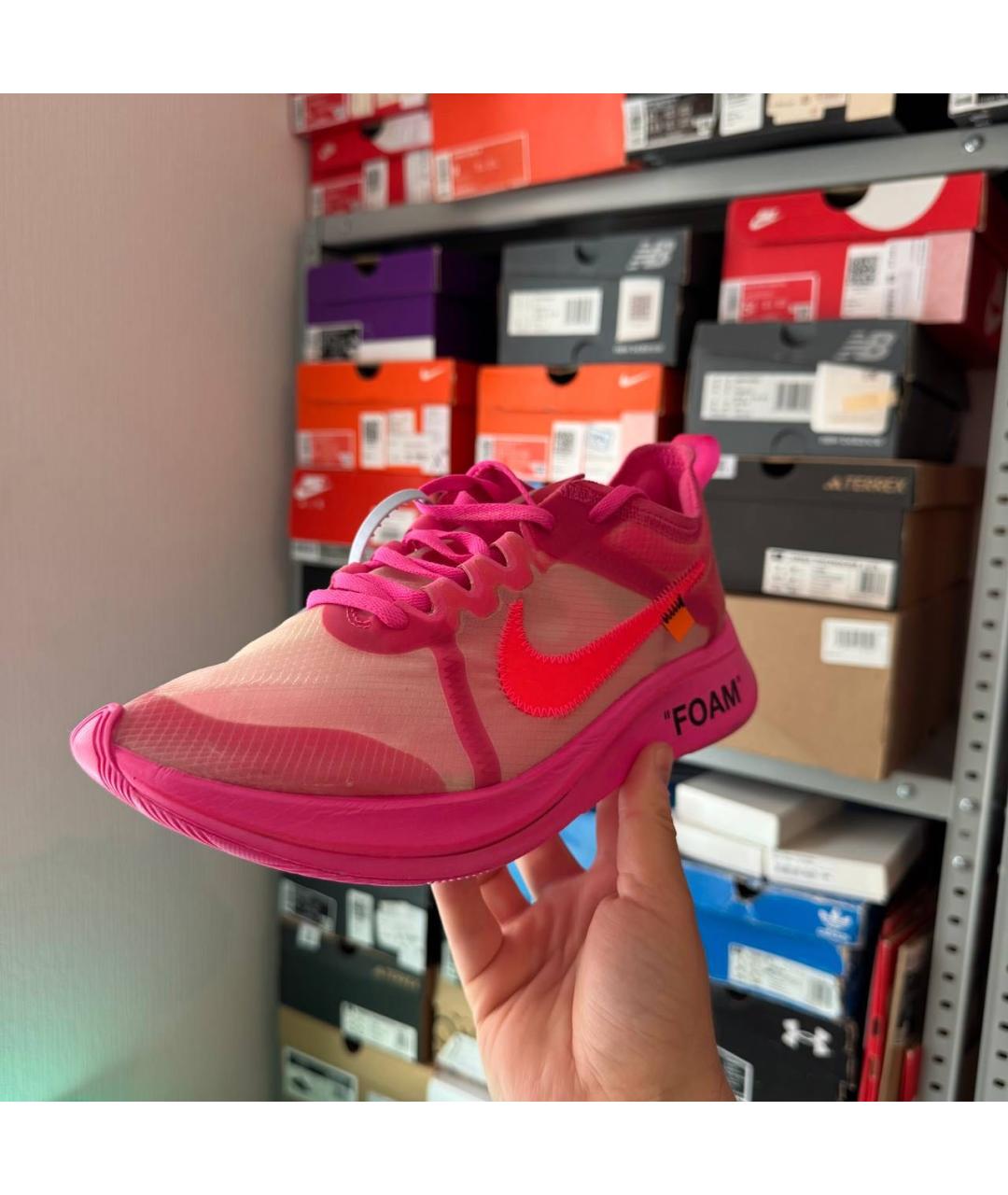 NIKE X OFF-WHITE Розовые низкие кроссовки / кеды, фото 7