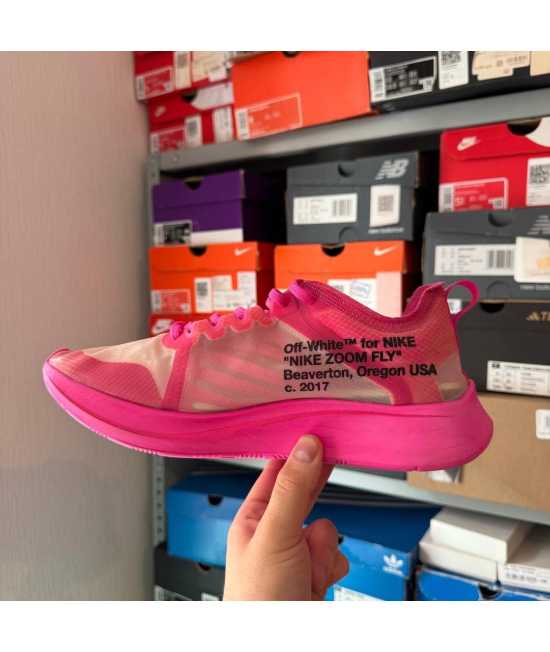 NIKE X OFF-WHITE Розовые низкие кроссовки / кеды, фото 6