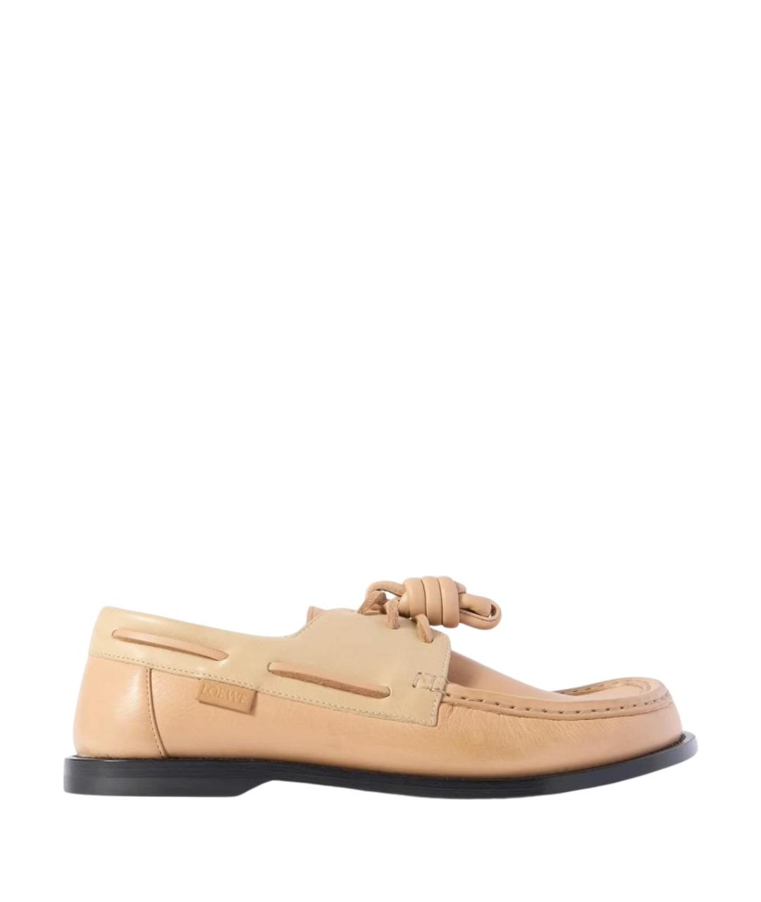 LOEWE Бежевые кожаные лоферы, фото 1