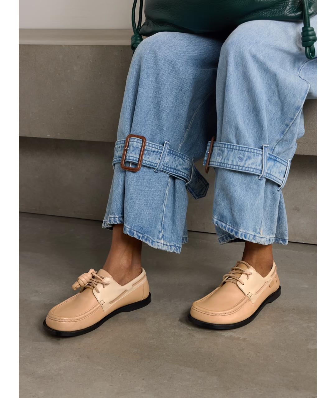 LOEWE Бежевые кожаные лоферы, фото 2