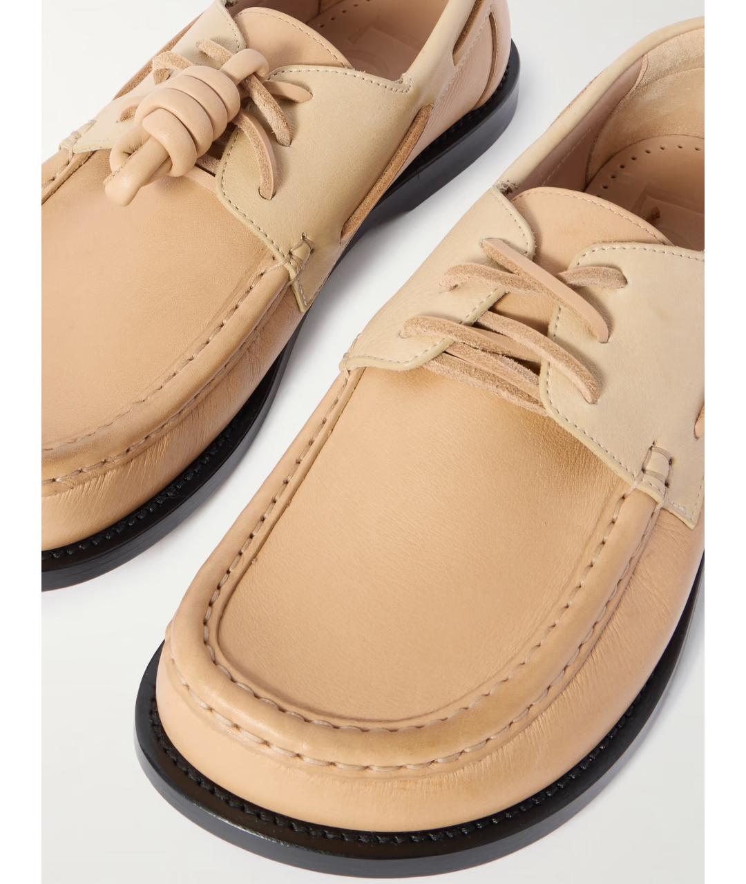LOEWE Бежевые кожаные лоферы, фото 4