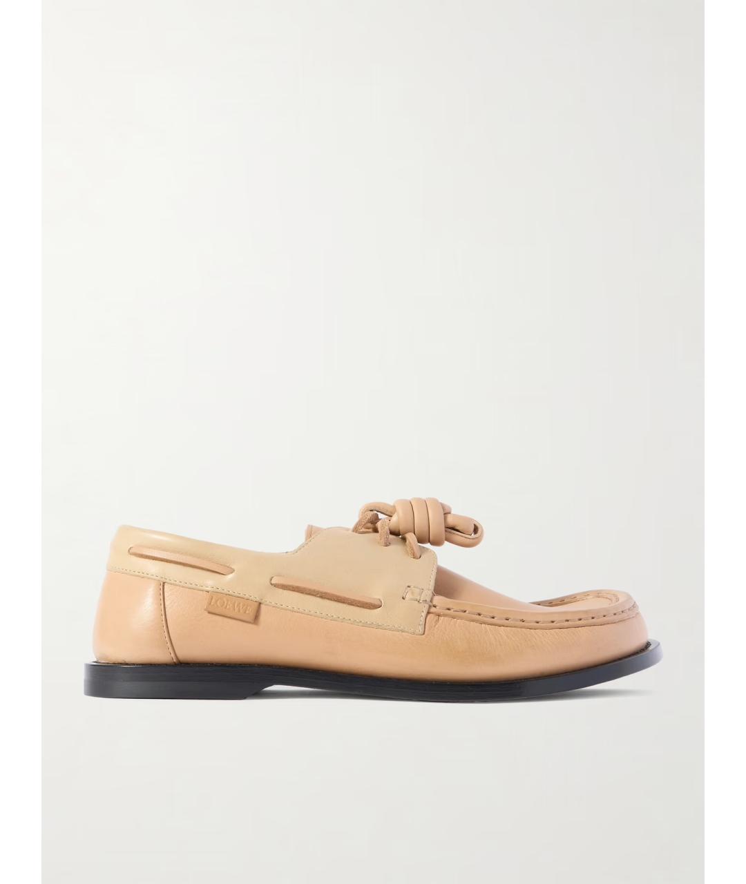LOEWE Бежевые кожаные лоферы, фото 6