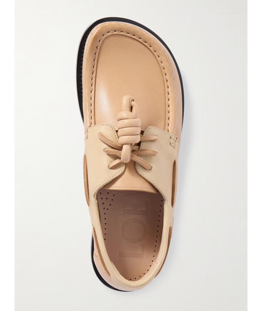 LOEWE Бежевые кожаные лоферы, фото 3