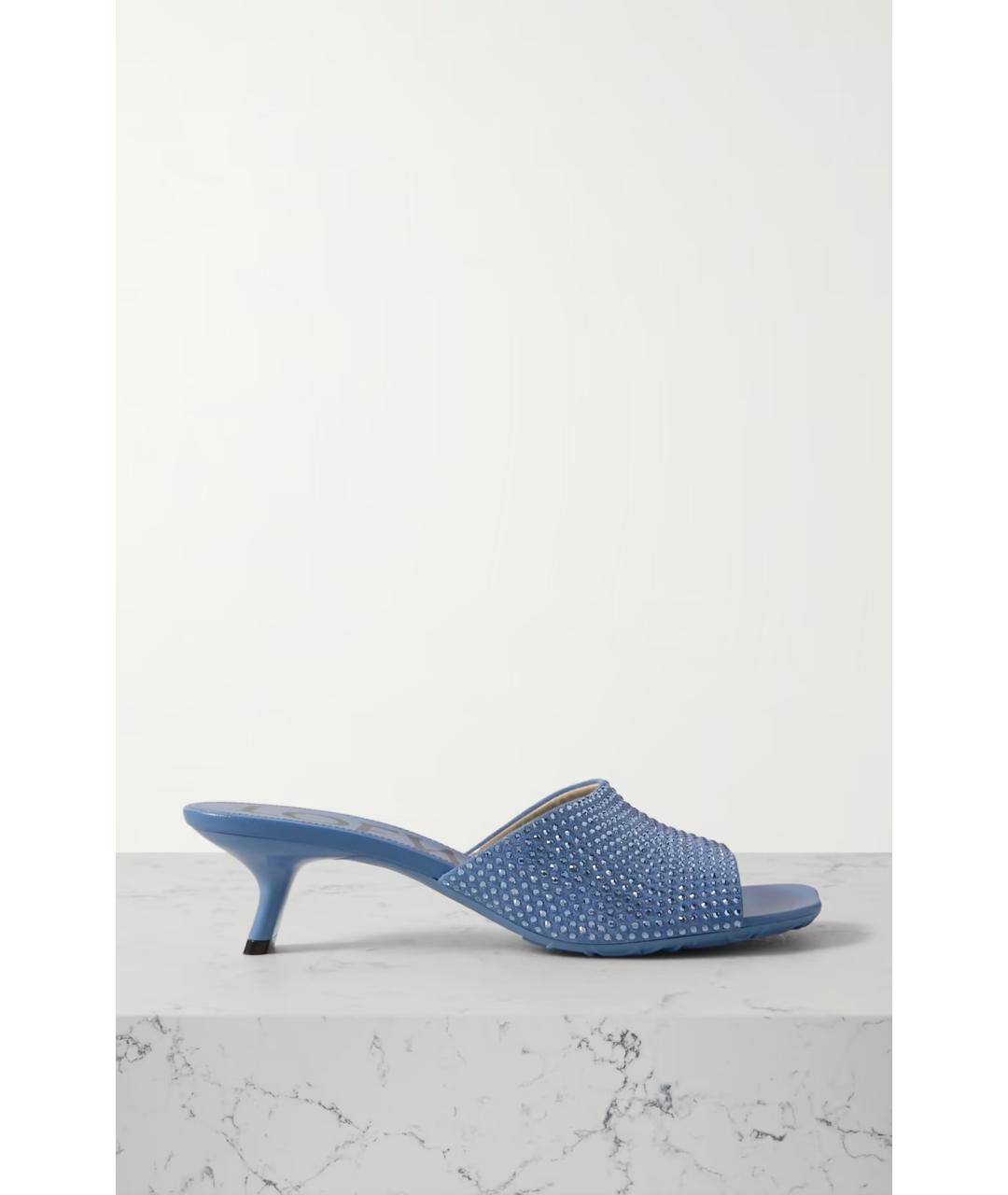 LOEWE Голубые кожаные мюли, фото 5