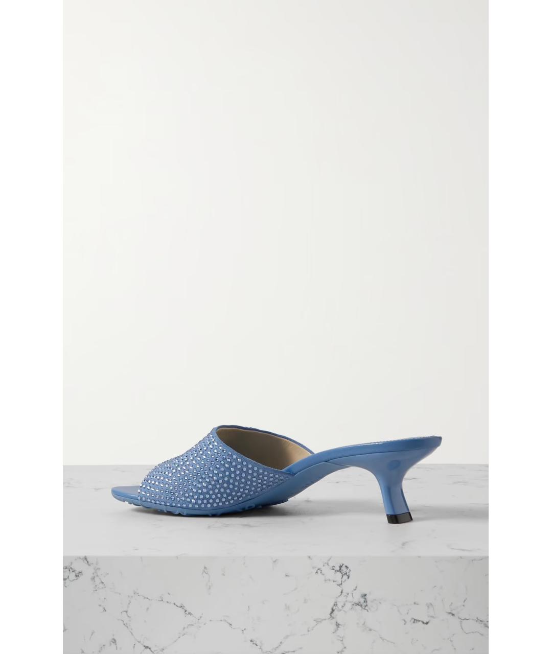 LOEWE Голубые кожаные мюли, фото 4