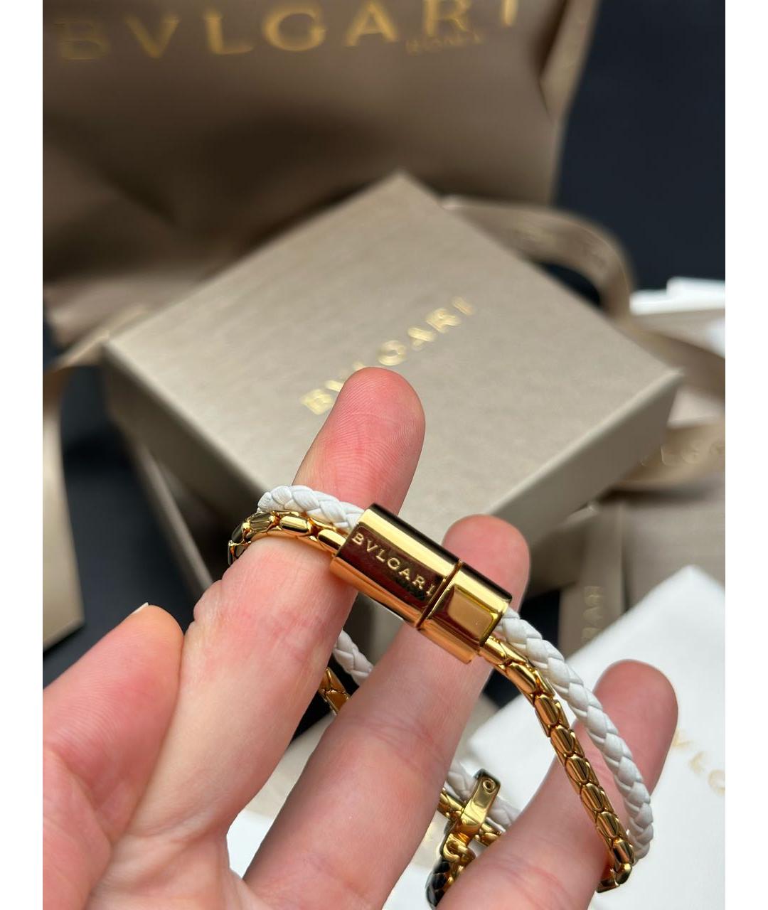 BVLGARI Белый латунный браслет, фото 3