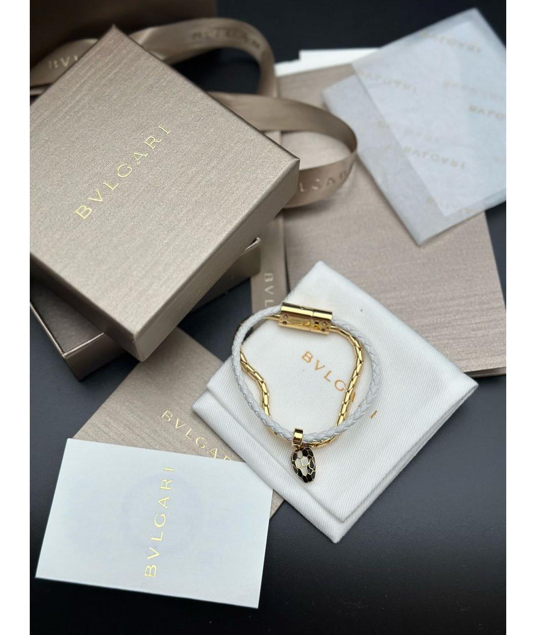BVLGARI Белый латунный браслет, фото 6