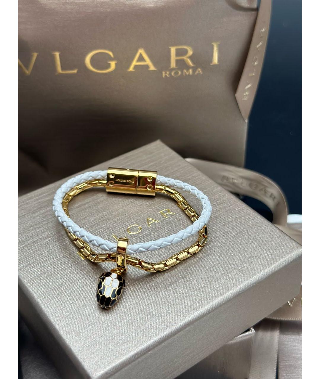 BVLGARI Белый латунный браслет, фото 4