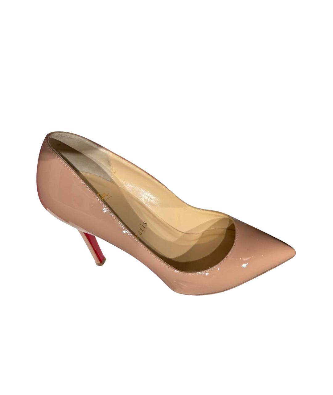 CHRISTIAN LOUBOUTIN Бежевые туфли из лакированной кожи, фото 1