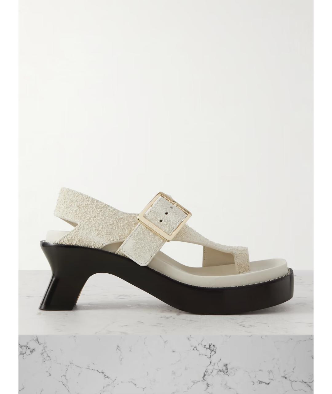 LOEWE Бежевые замшевые сандалии, фото 5