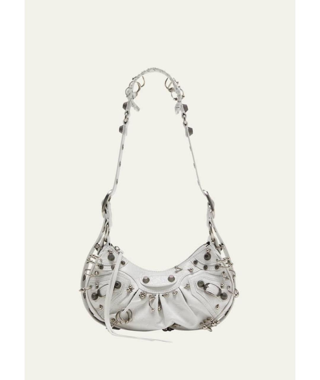 BALENCIAGA Белая кожаная сумка тоут, фото 5