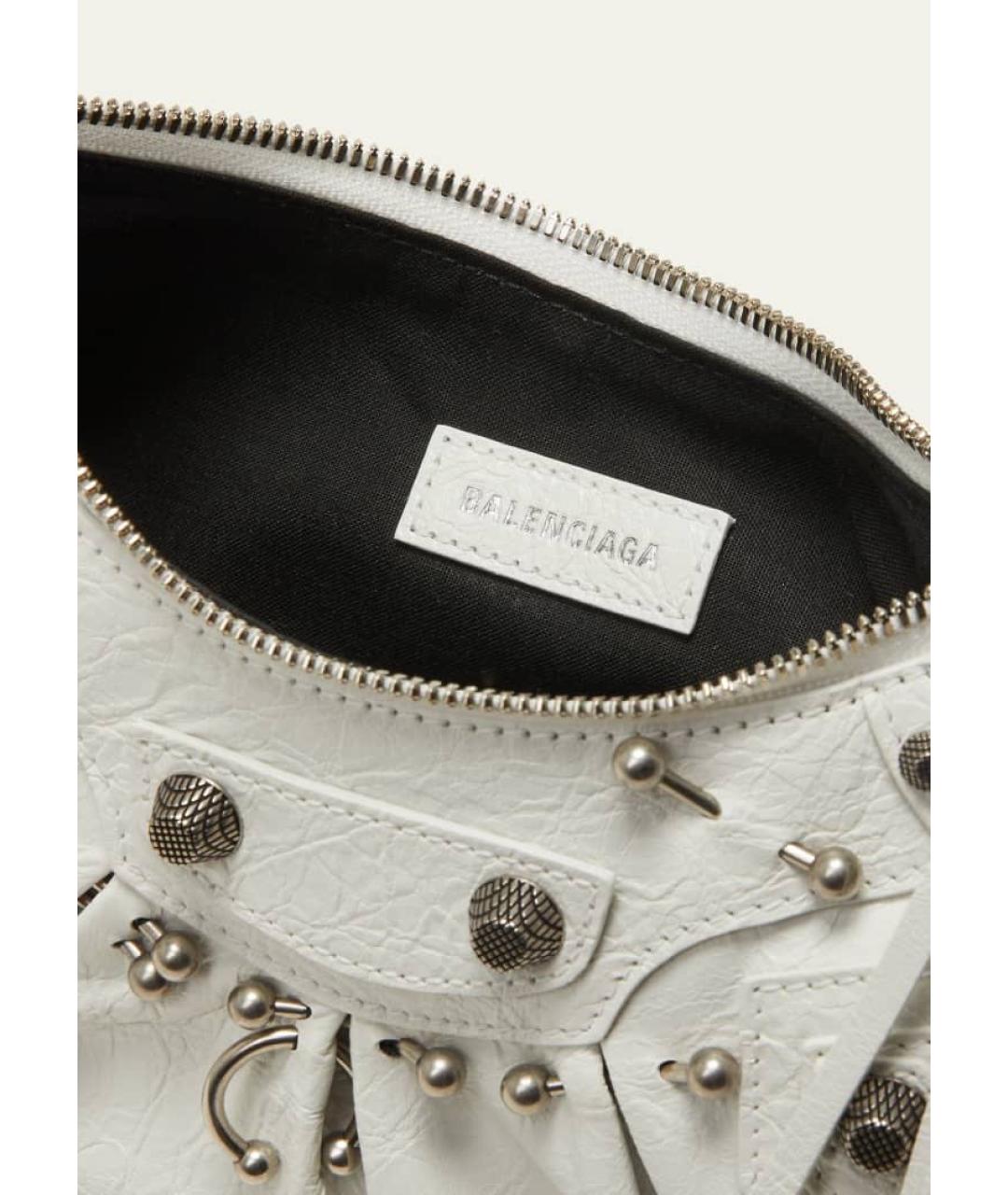 BALENCIAGA Белая кожаная сумка тоут, фото 4