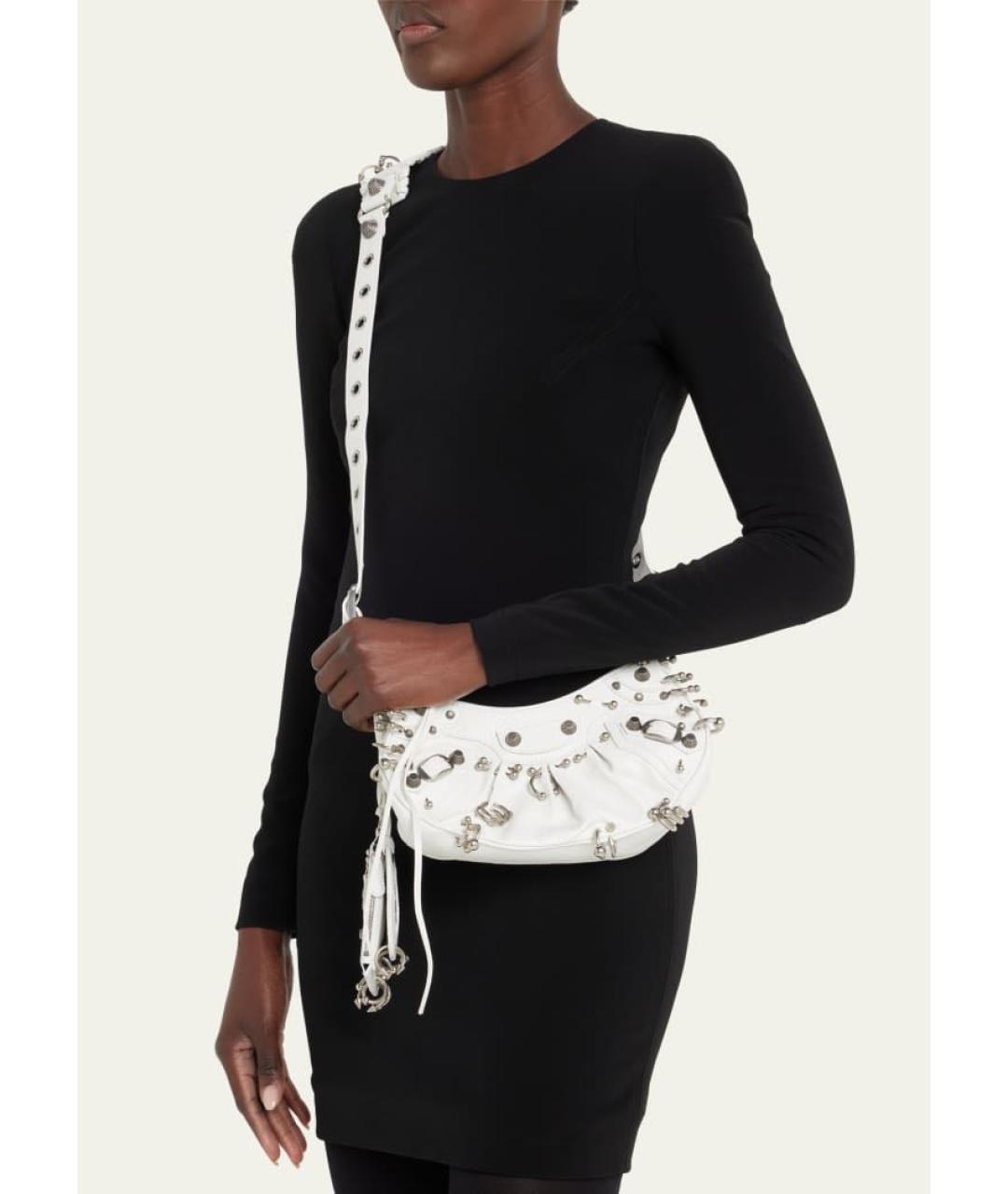 BALENCIAGA Белая кожаная сумка тоут, фото 2