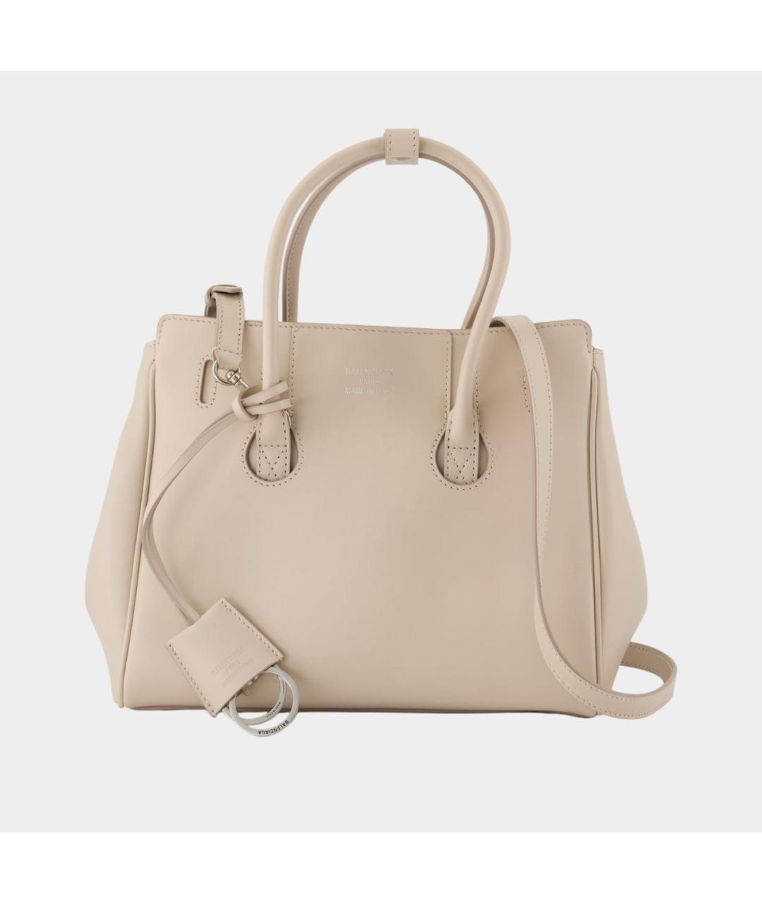 BALENCIAGA Бежевая кожаная сумка тоут, фото 4